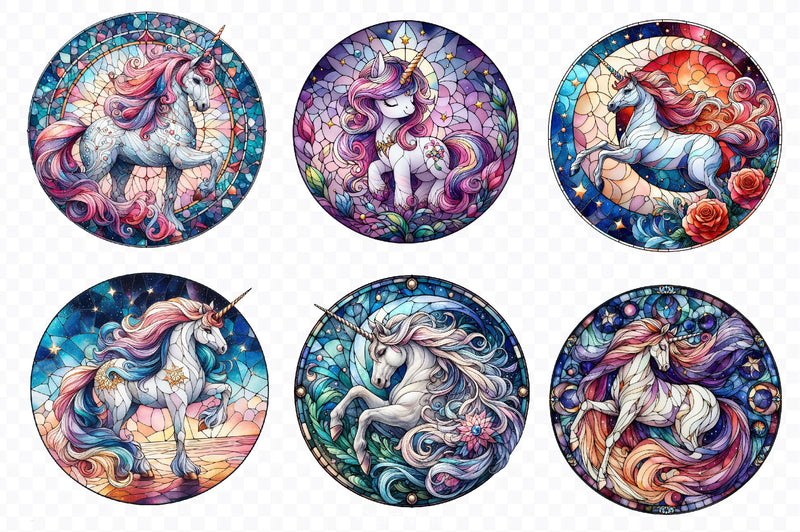 Stained Glass Unicorn Clipart Bundle - CraftNest - Digital Crafting and Art