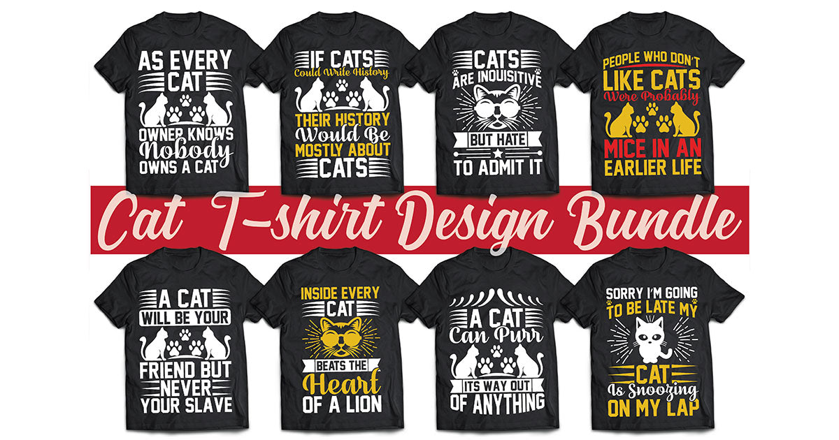 Cat T-Shirt Bundle 1 - CraftNest - Digital Crafting and Art