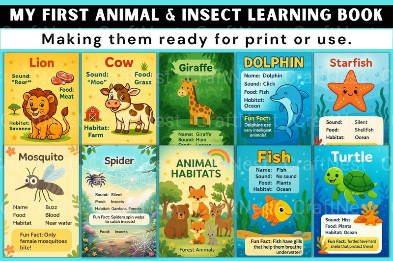 My First Insect Learning Book for Kids - CraftNest - Digital Crafting and Art