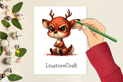 Funny Grumpy Deer Clipart Bundle - CraftNest - Digital Crafting and Art