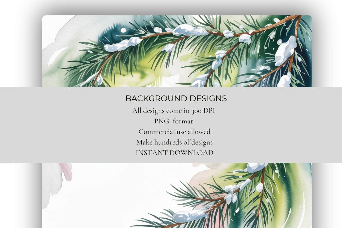 Winter Pine Branches Background Papers