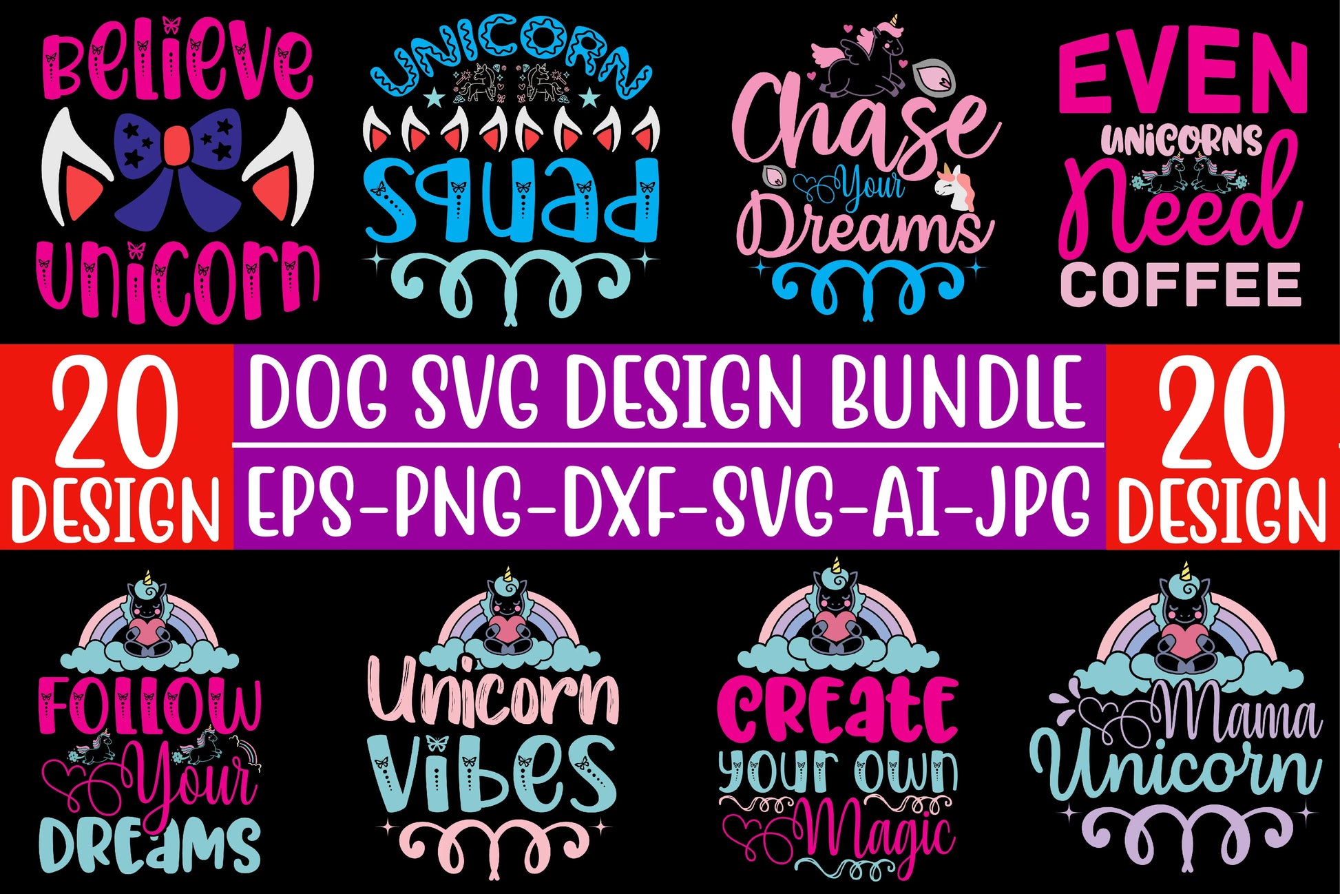 Unicorn SVG Bundle 2 - CraftNest - Digital Crafting and Art