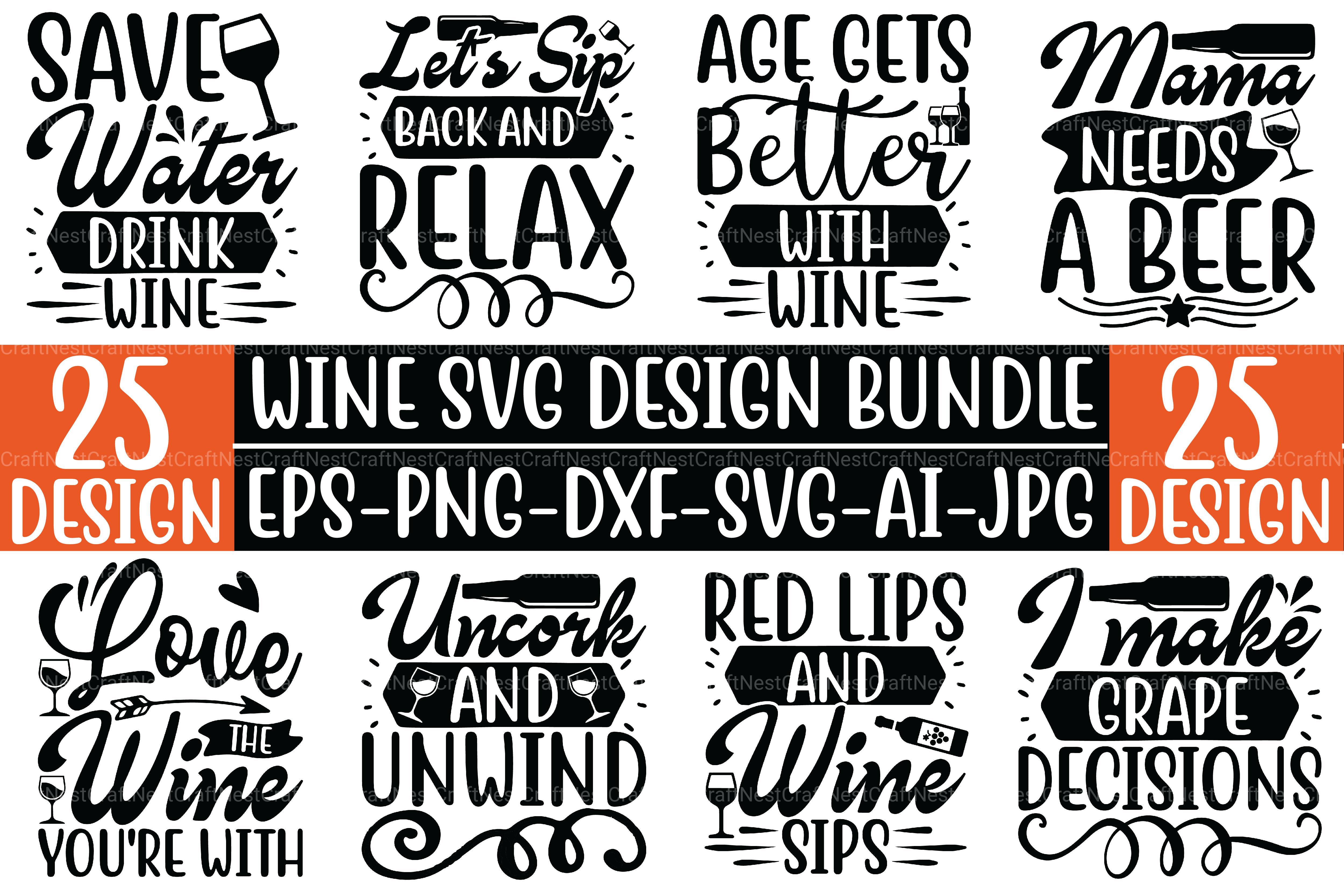 Wine SVG Bundle - CraftNest - Digital Crafting and Art