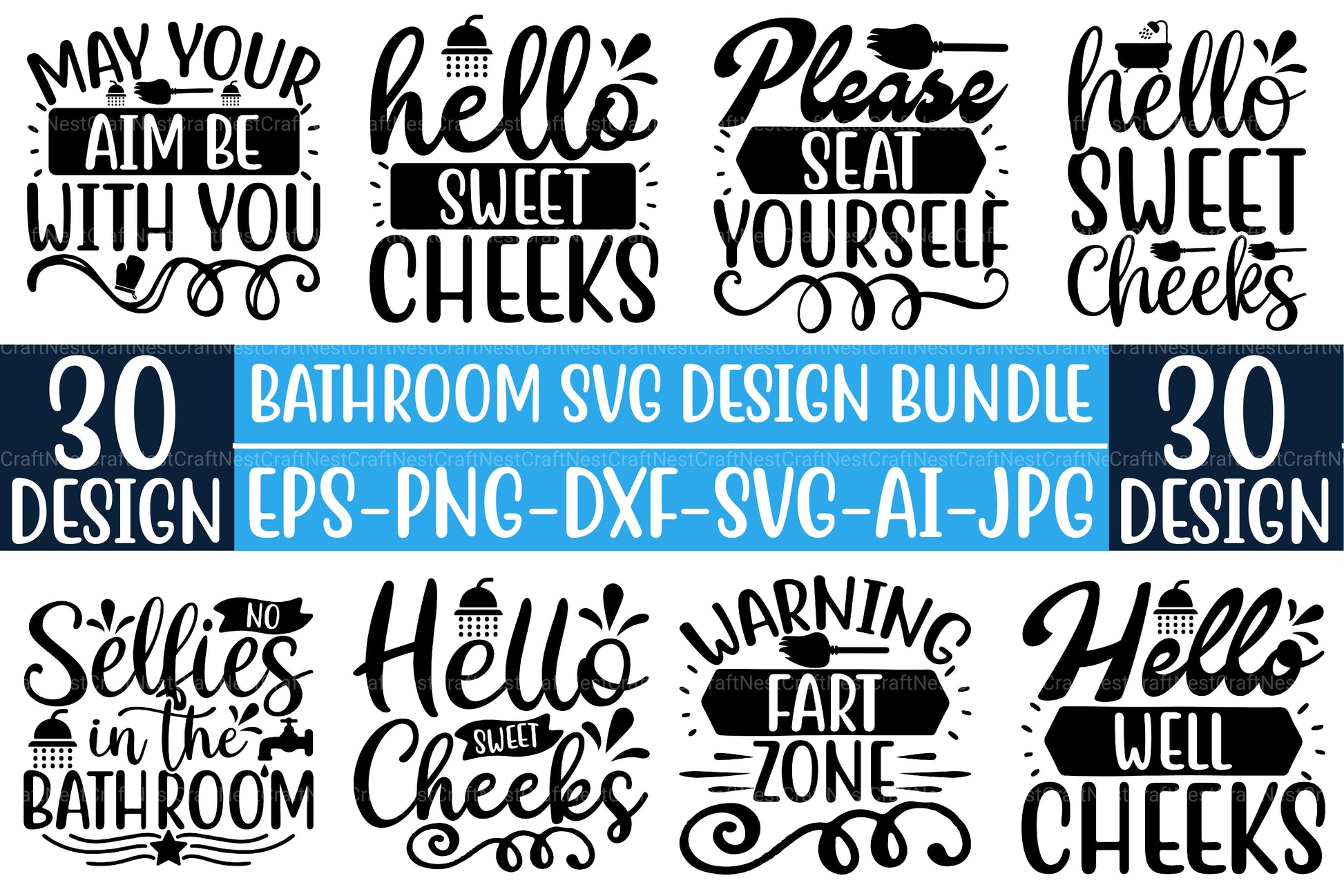 Bathroom SVG Bundle 2 - CraftNest - Digital Crafting and Art