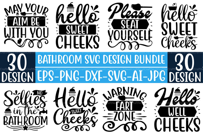 Bathroom SVG Bundle 2 - CraftNest - Digital Crafting and Art