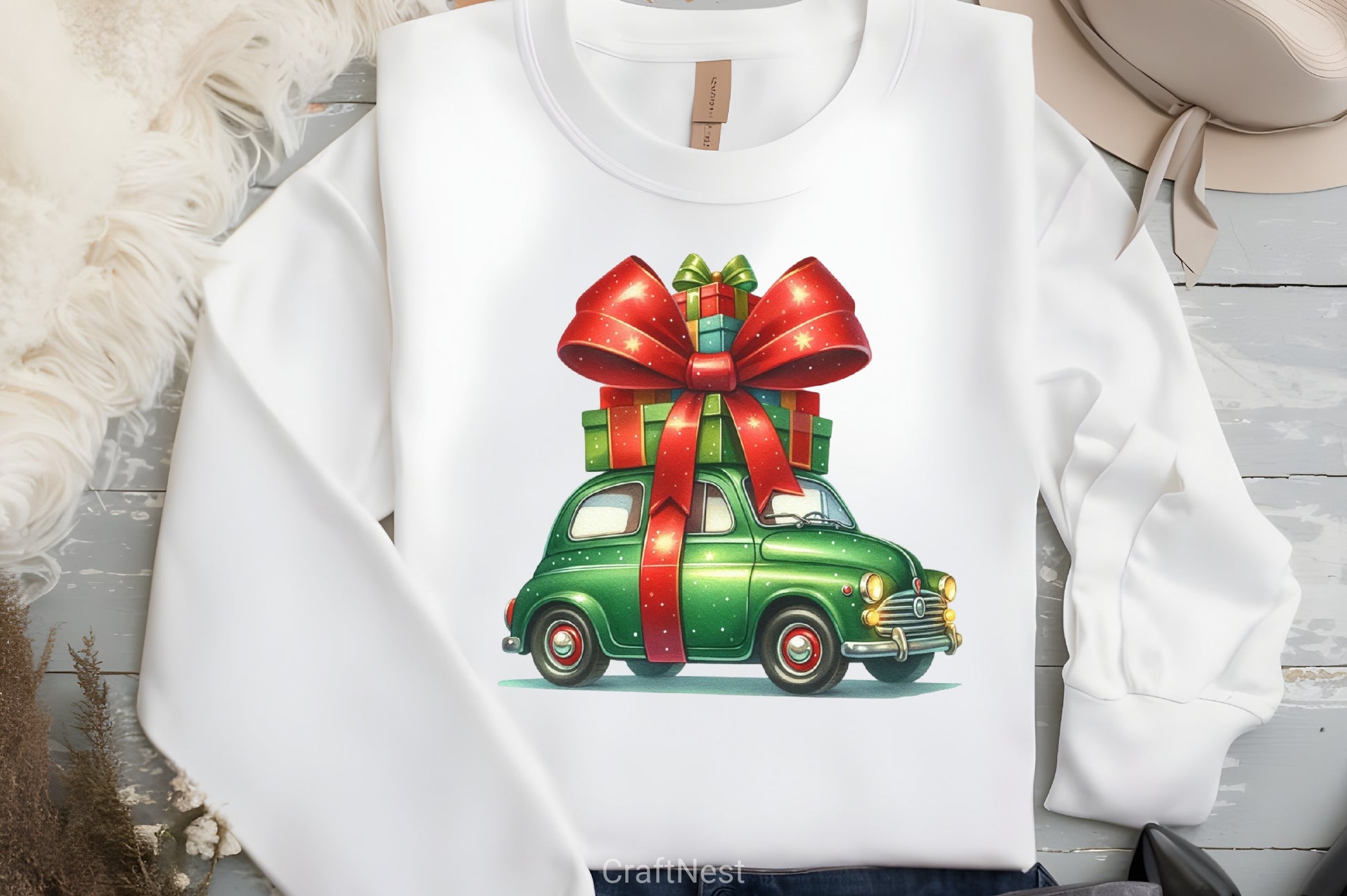 Christmas Car Clipart Bundle 1 - CraftNest - Digital Crafting and Art