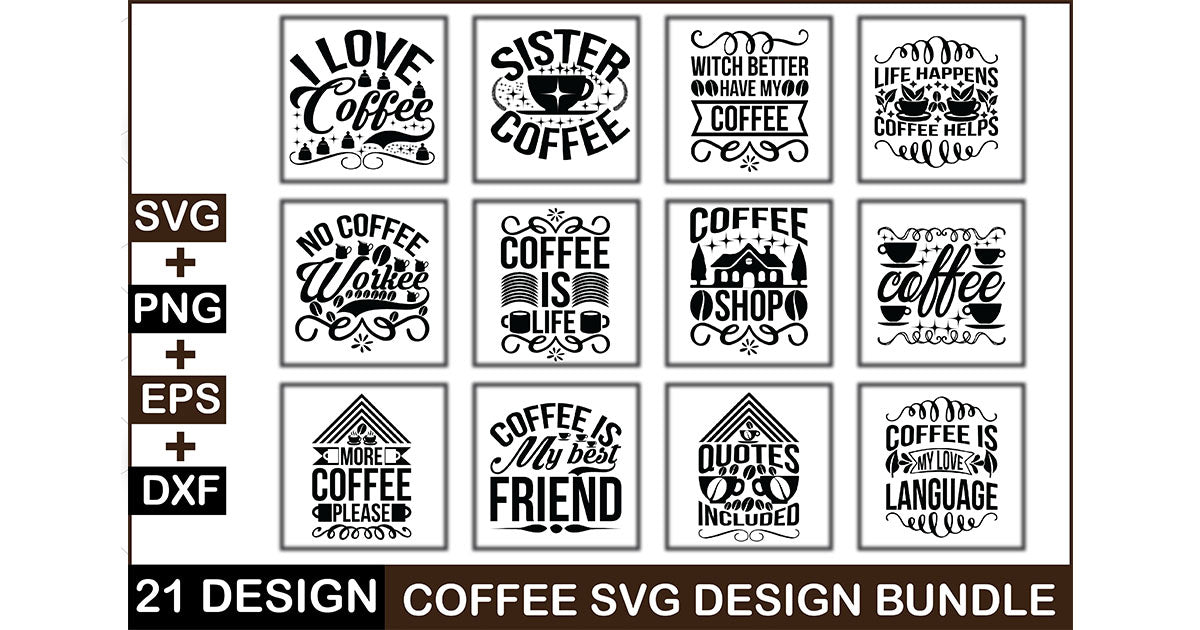 Coffee SVG Bundle 8 - CraftNest - Digital Crafting and Art
