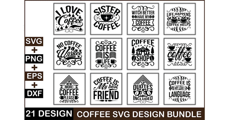 Coffee SVG Bundle 8 - CraftNest - Digital Crafting and Art