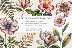 Gold Leaf Botanicals Clipart - CraftNest - Digital Crafting and Art