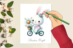 Easter Flower Biker Bunny Clipart Bundle - CraftNest - Digital Crafting and Art