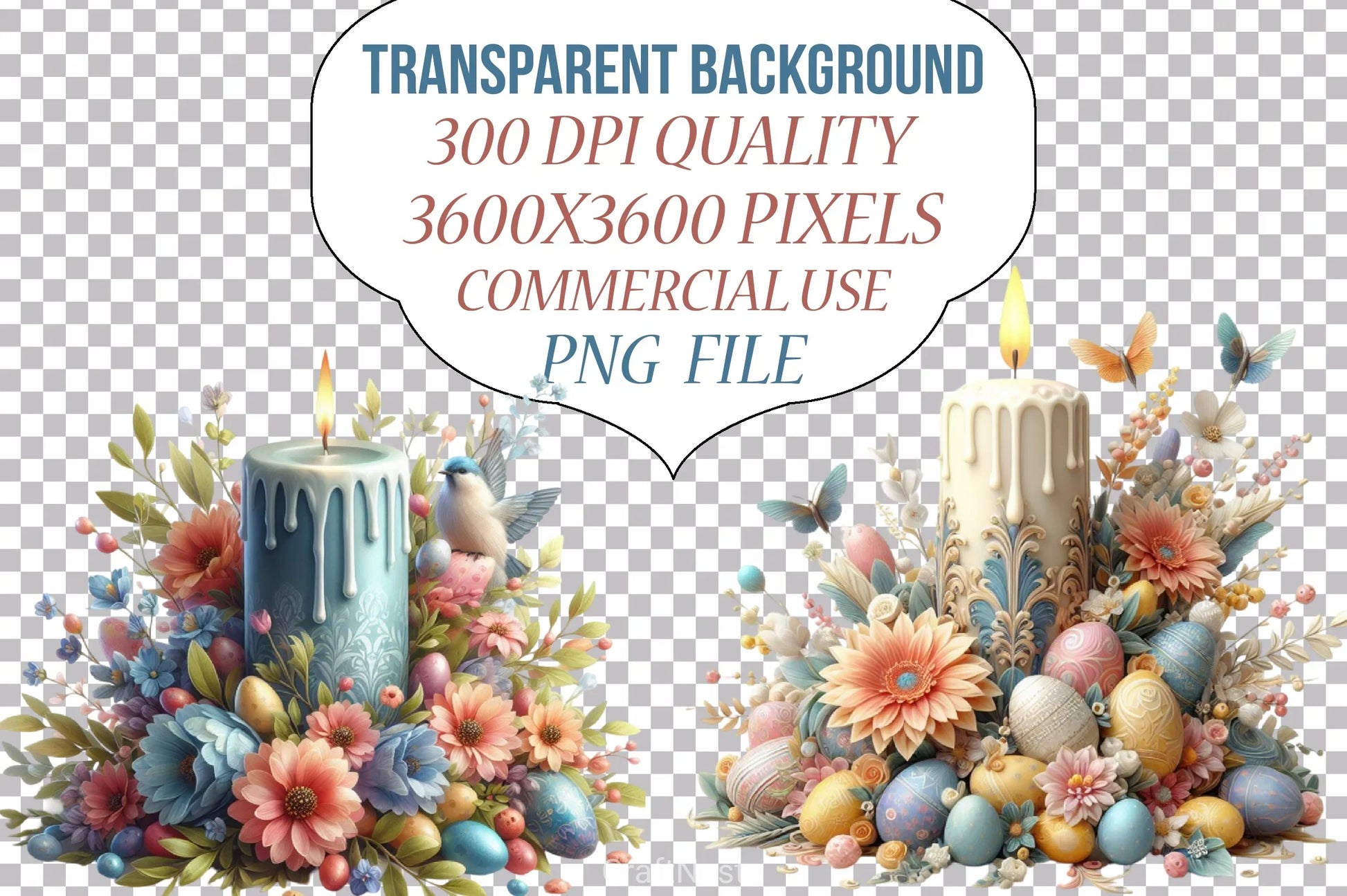 Easter Candle Clipart Bundle 45 - CraftNest - Digital Crafting and Art