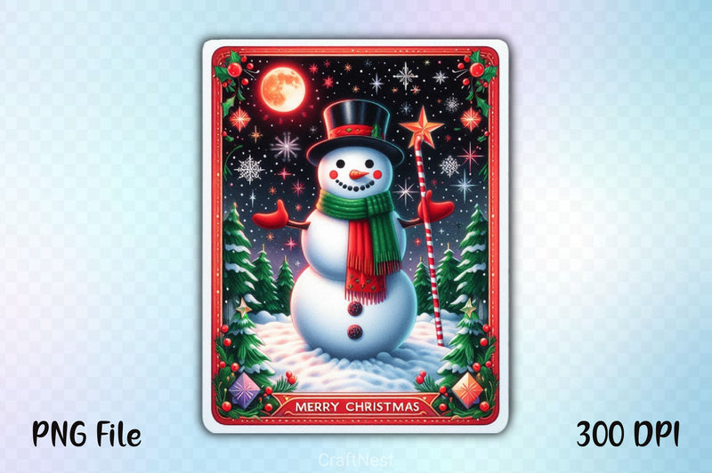 Tarot Card Christmas Snowman Clipart Bundle - CraftNest - Digital Crafting and Art