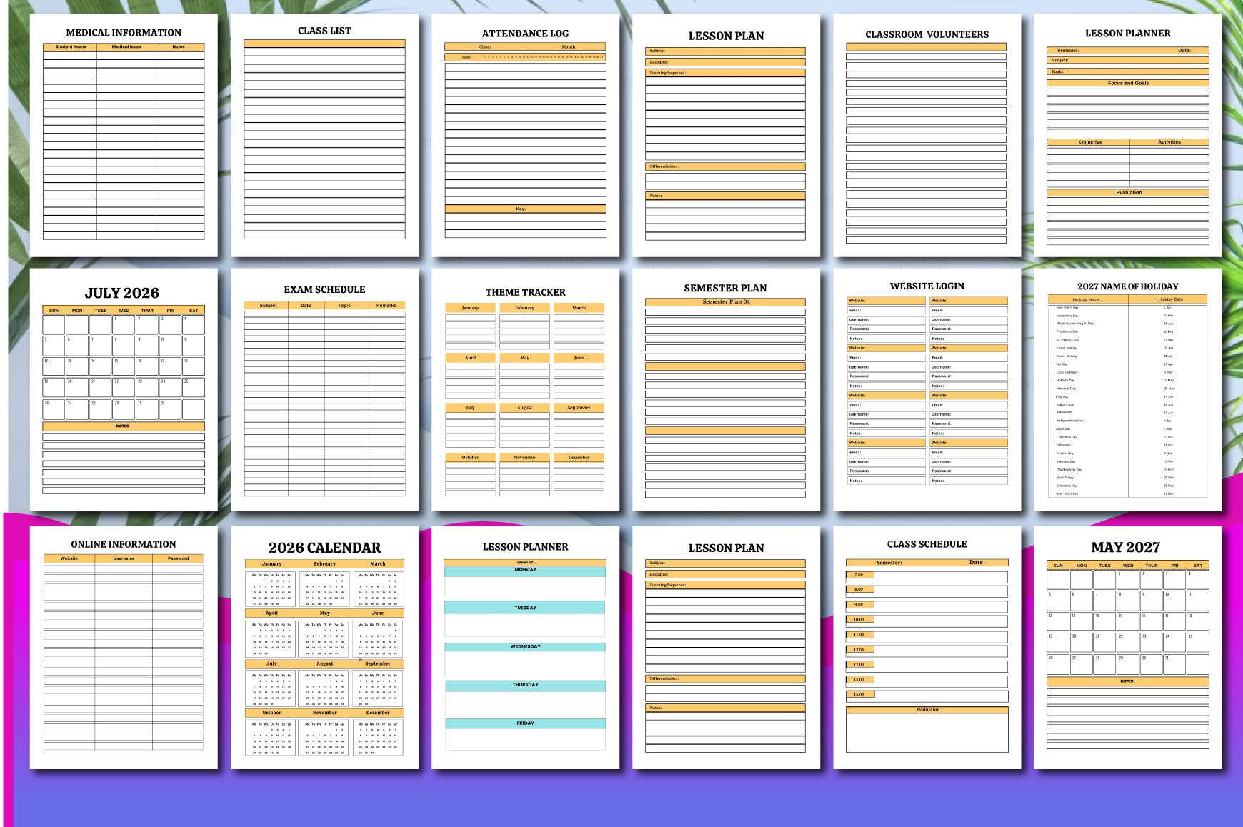 Teacher Planner Minimal Changes