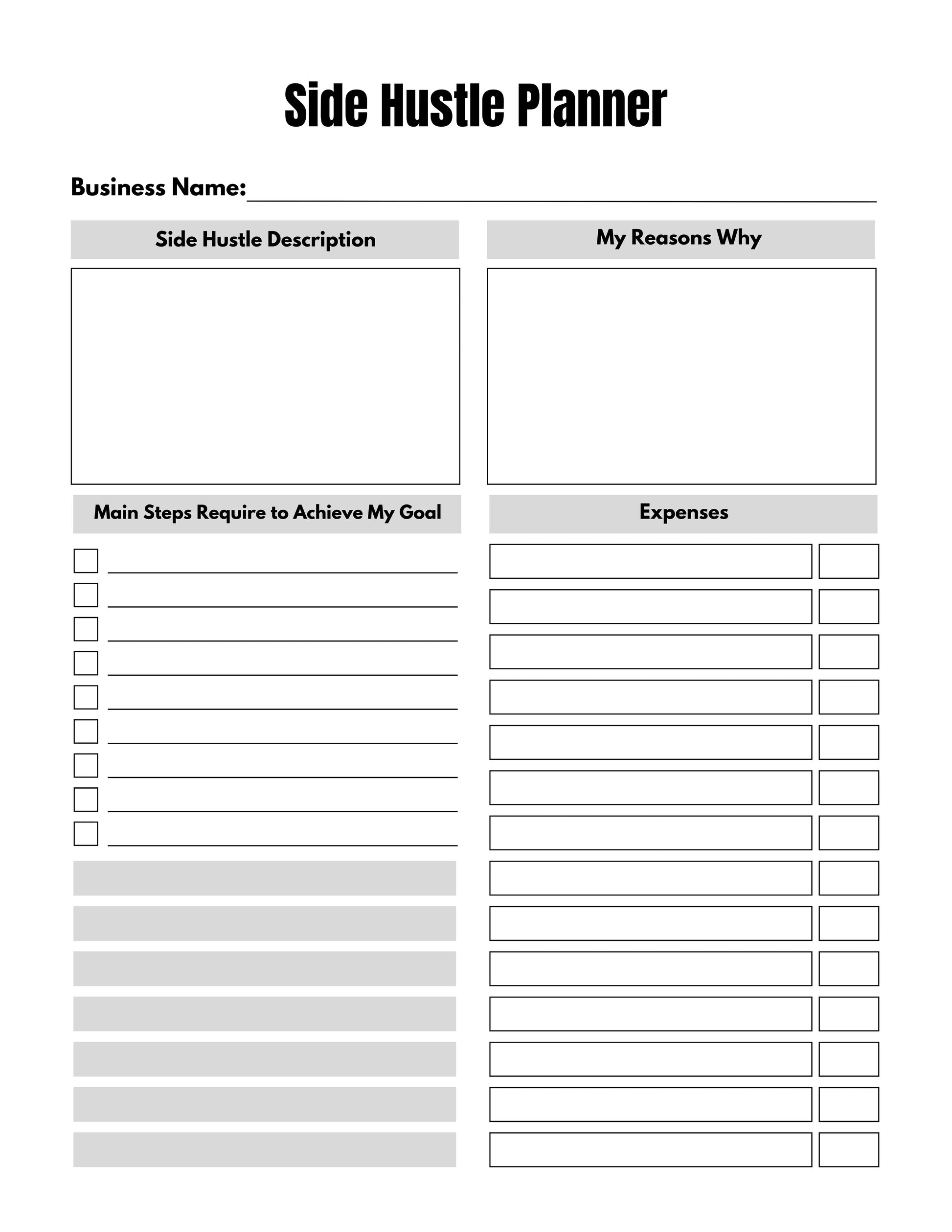 Side Hustle Project Planner KDP Planner - CraftNest - Digital Crafting and Art