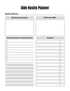 Side Hustle Project Planner KDP Planner - CraftNest - Digital Crafting and Art