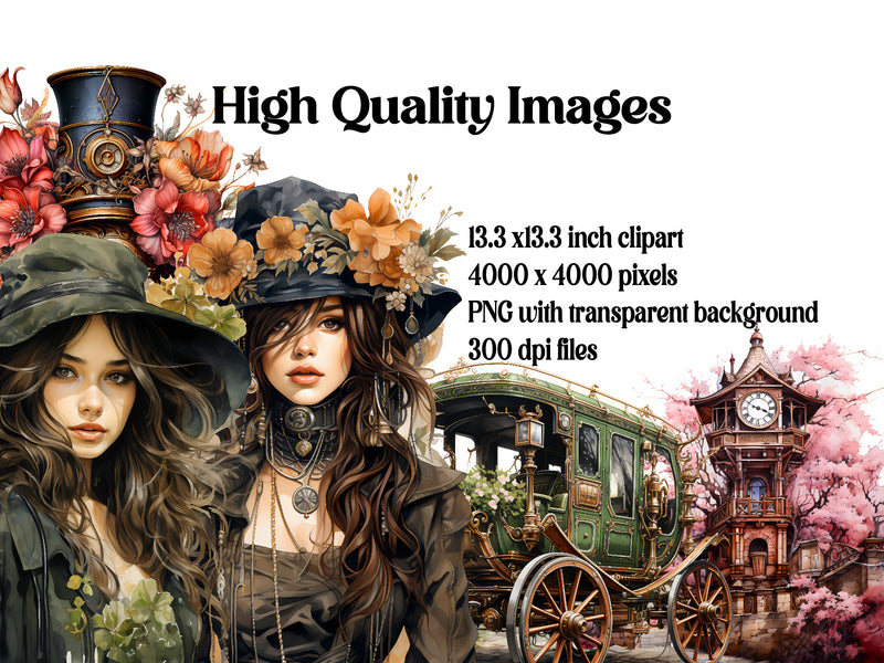 Steampunk Spring Clipart - CraftNest