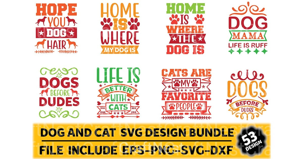 Dog and Cat Design Bundle - CraftNest - Digital Crafting and Art