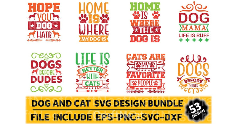 Dog and Cat Design Bundle - CraftNest - Digital Crafting and Art