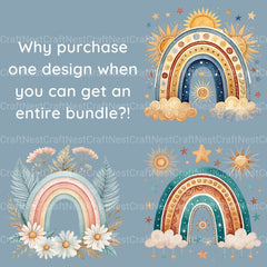 Boho Rainbows Clipart Bundle - CraftNest - Digital Crafting and Art
