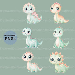 Baby Dinosaurs Clipart Bundle - CraftNest - Digital Crafting and Art