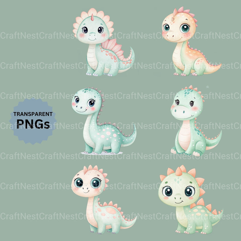 Baby Dinosaurs Clipart Bundle - CraftNest - Digital Crafting and Art