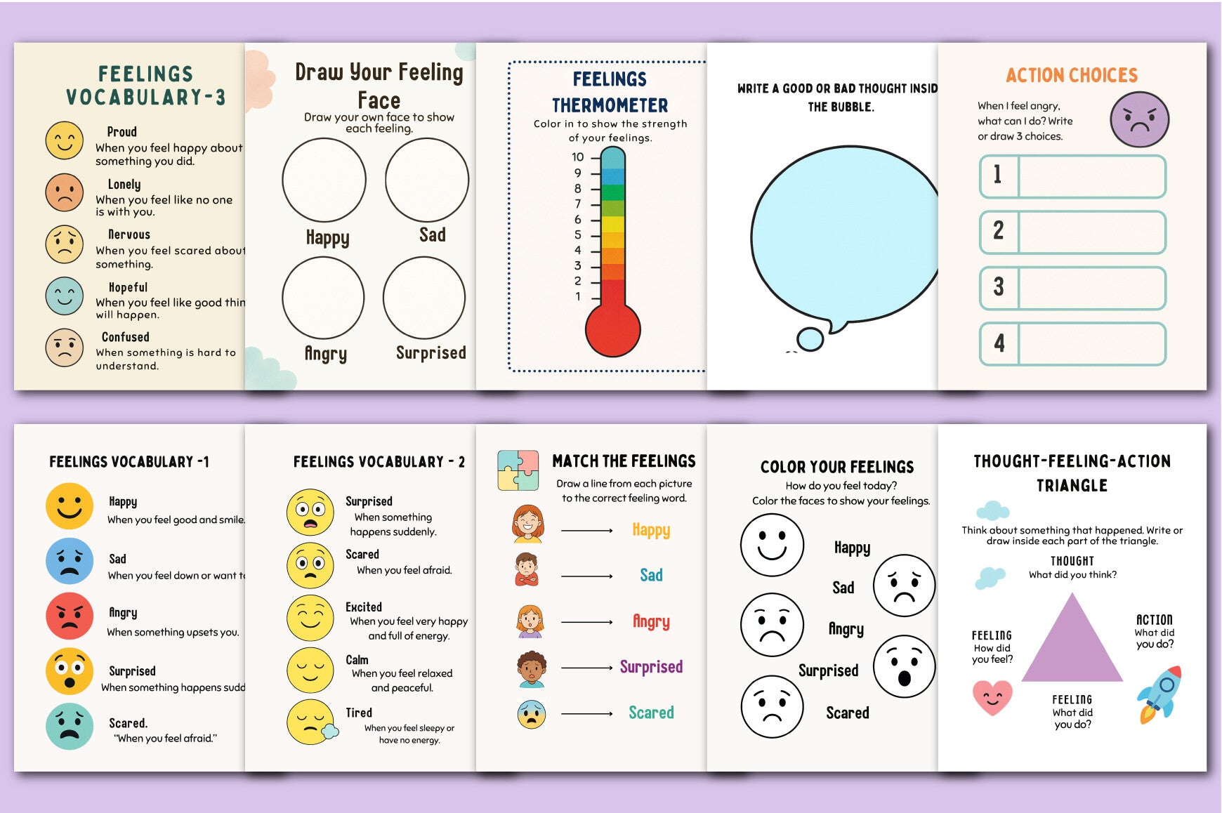 CBT Worksheets for Kids Planner
