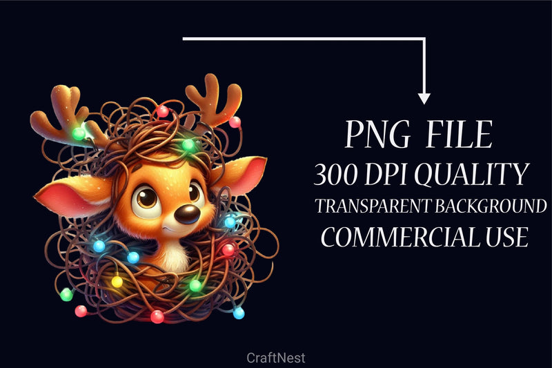 Christmas Reindeer Clipart Bundle 10 - CraftNest - Digital Crafting and Art