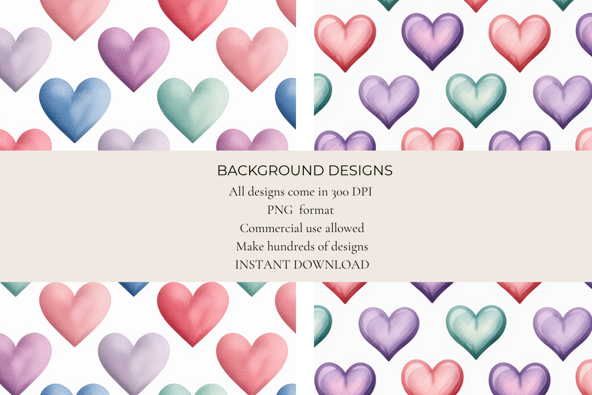 Pastel Hearts Seamless Papers