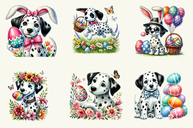 Easter Dalmatian Dog Clipart Bundle - CraftNest - Digital Crafting and Art