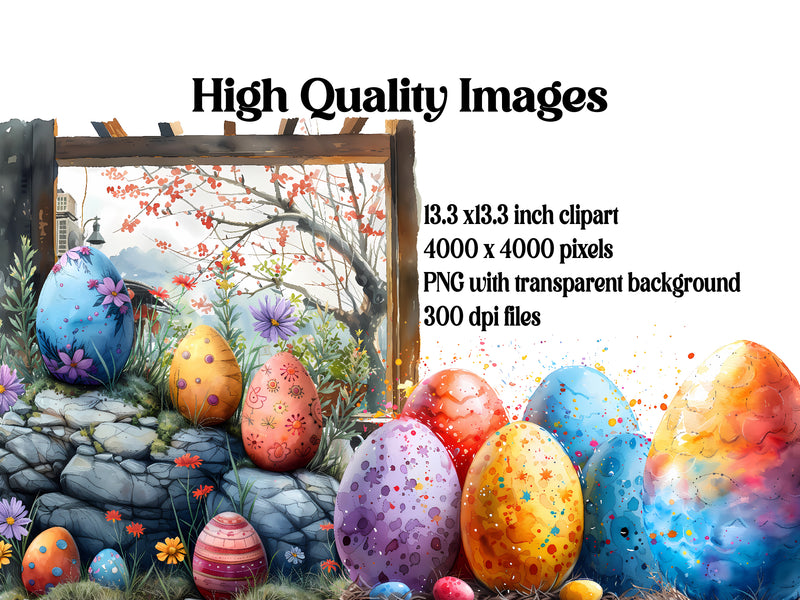 Graphic Graffiti Easter Clipart - CraftNest