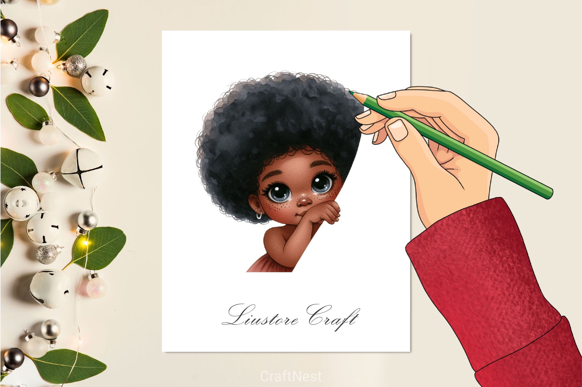 Peekaboo African Black Girl Clipart Bundle 1 - CraftNest - Digital Crafting and Art