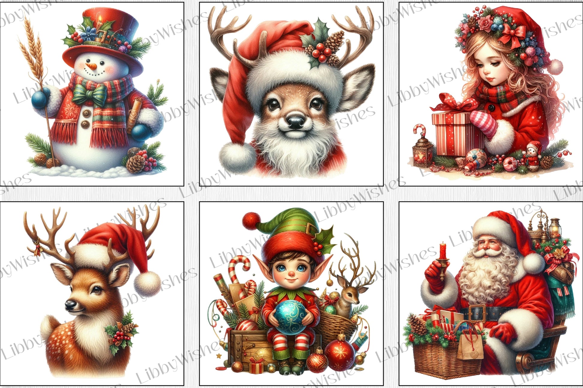 Vintage Christmas Clipart Bundle - CraftNest - Digital Crafting and Art