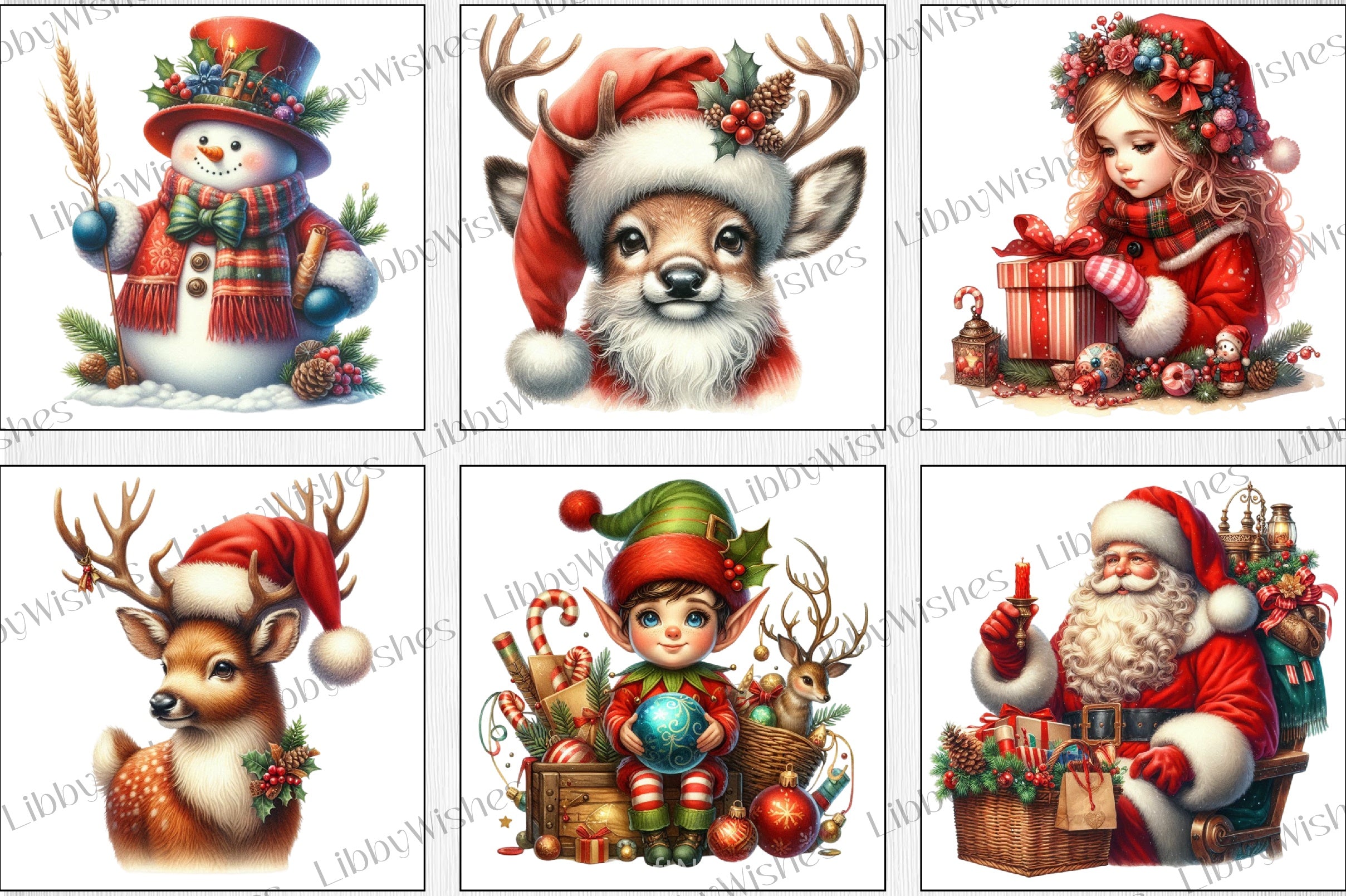 Vintage Christmas Clipart Bundle - CraftNest - Digital Crafting and Art