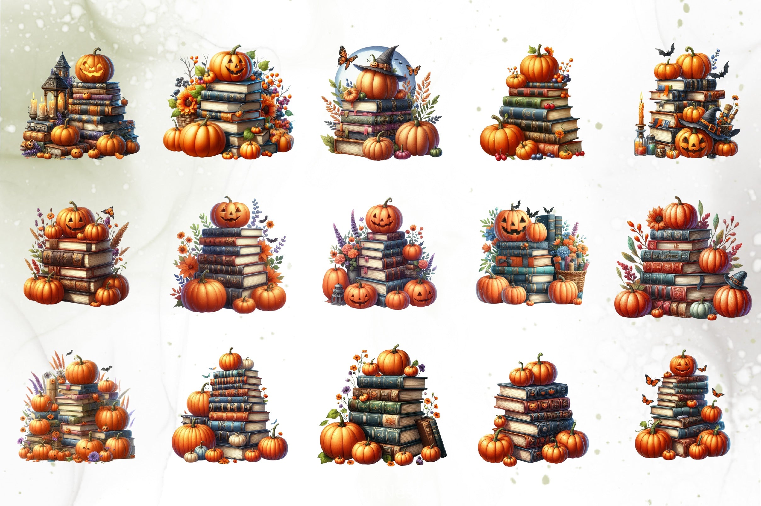 Halloween Books Clipart Bundle - CraftNest - Digital Crafting and Art