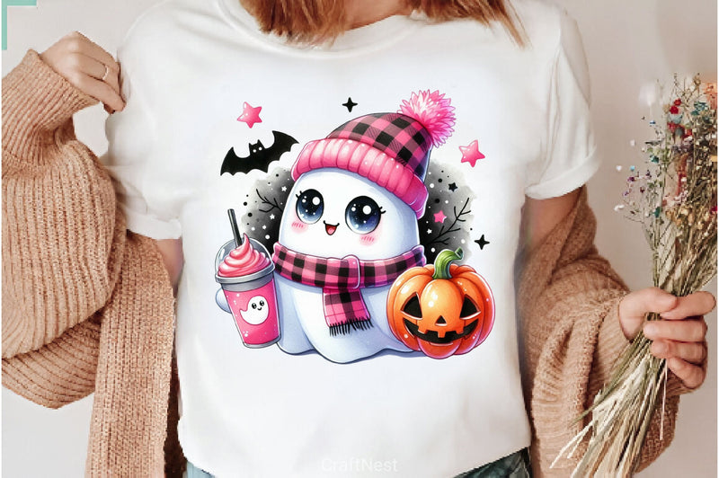 Cute Ghost Cute Halloween Clipart Bundle 15 - CraftNest - Digital Crafting and Art