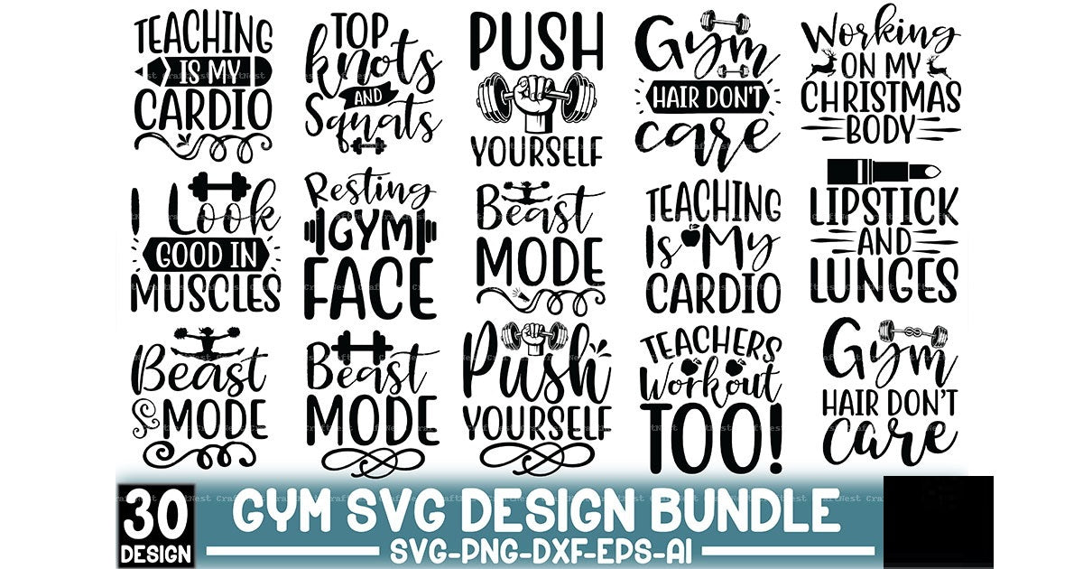 Gym and Training SVG Bundle