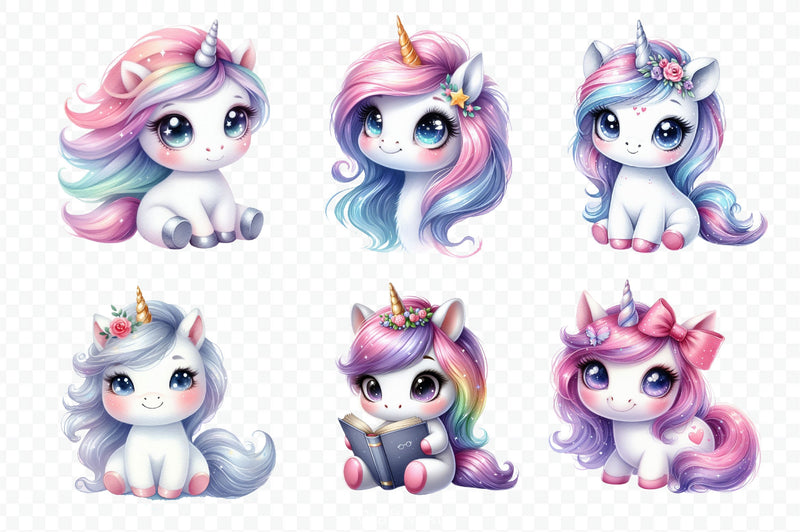 Cute Unicorn Clipart Bundle 14 - CraftNest - Digital Crafting and Art
