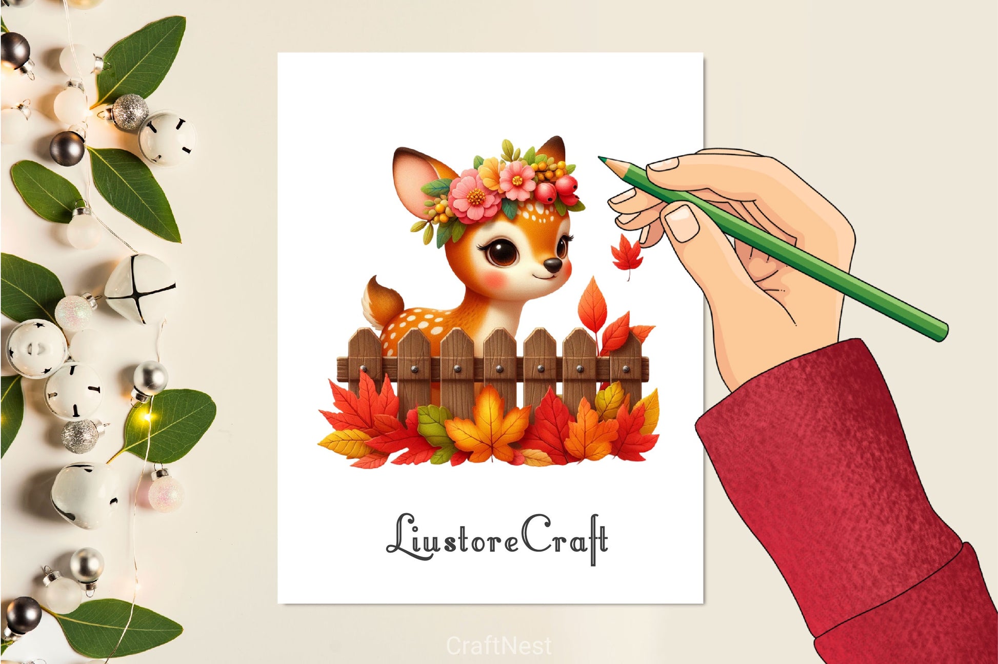 Autumn Cute Deer Clipart Bundle 2 - CraftNest - Digital Crafting and Art