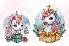 Magical Floral Christmas Unicorn Design Clipart Bundle - CraftNest - Digital Crafting and Art
