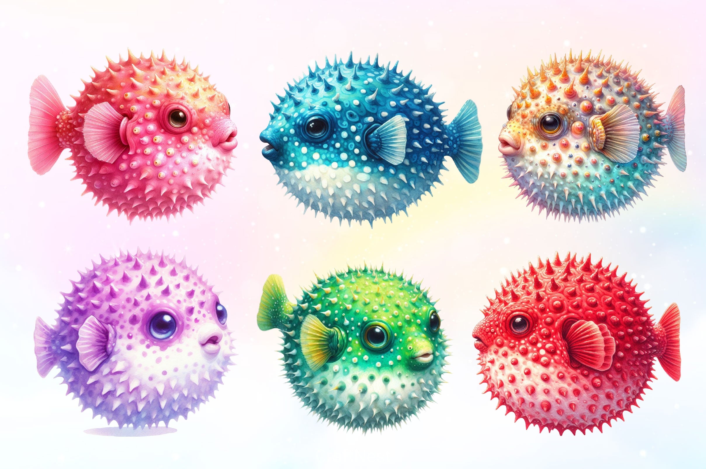 Puffer Fish Clipart Bundle 2 - CraftNest - Digital Crafting and Art