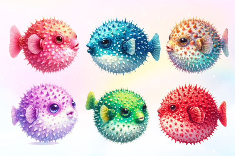 Puffer Fish Clipart Bundle 2 - CraftNest - Digital Crafting and Art