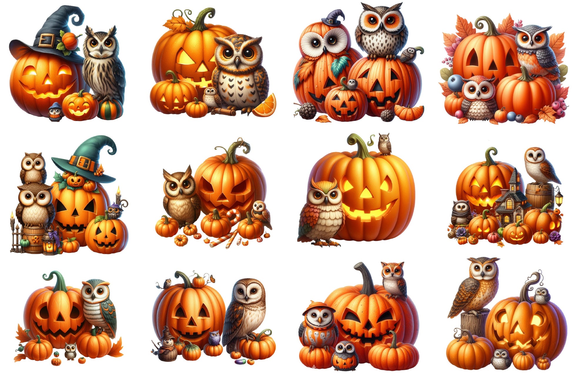 Autumn Owl Clipart Bundle - CraftNest - Digital Crafting and Art
