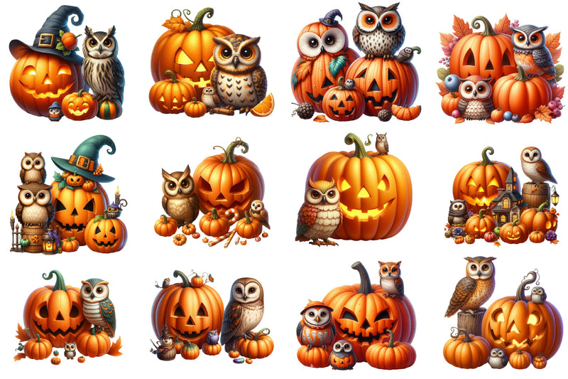 Autumn Owl Clipart Bundle - CraftNest - Digital Crafting and Art