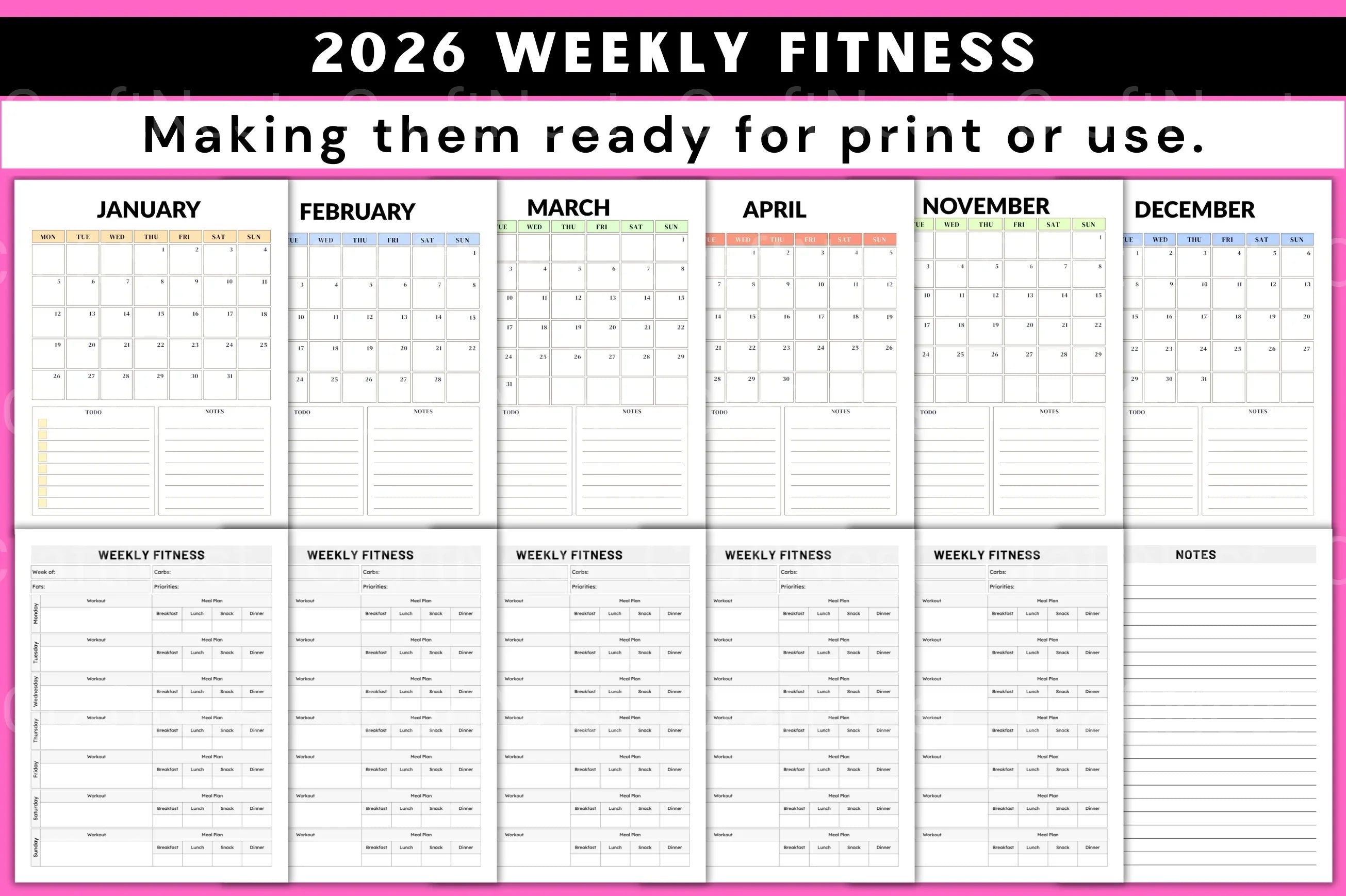 Weekly Fitness Guide - CraftNest - Digital Crafting and Art
