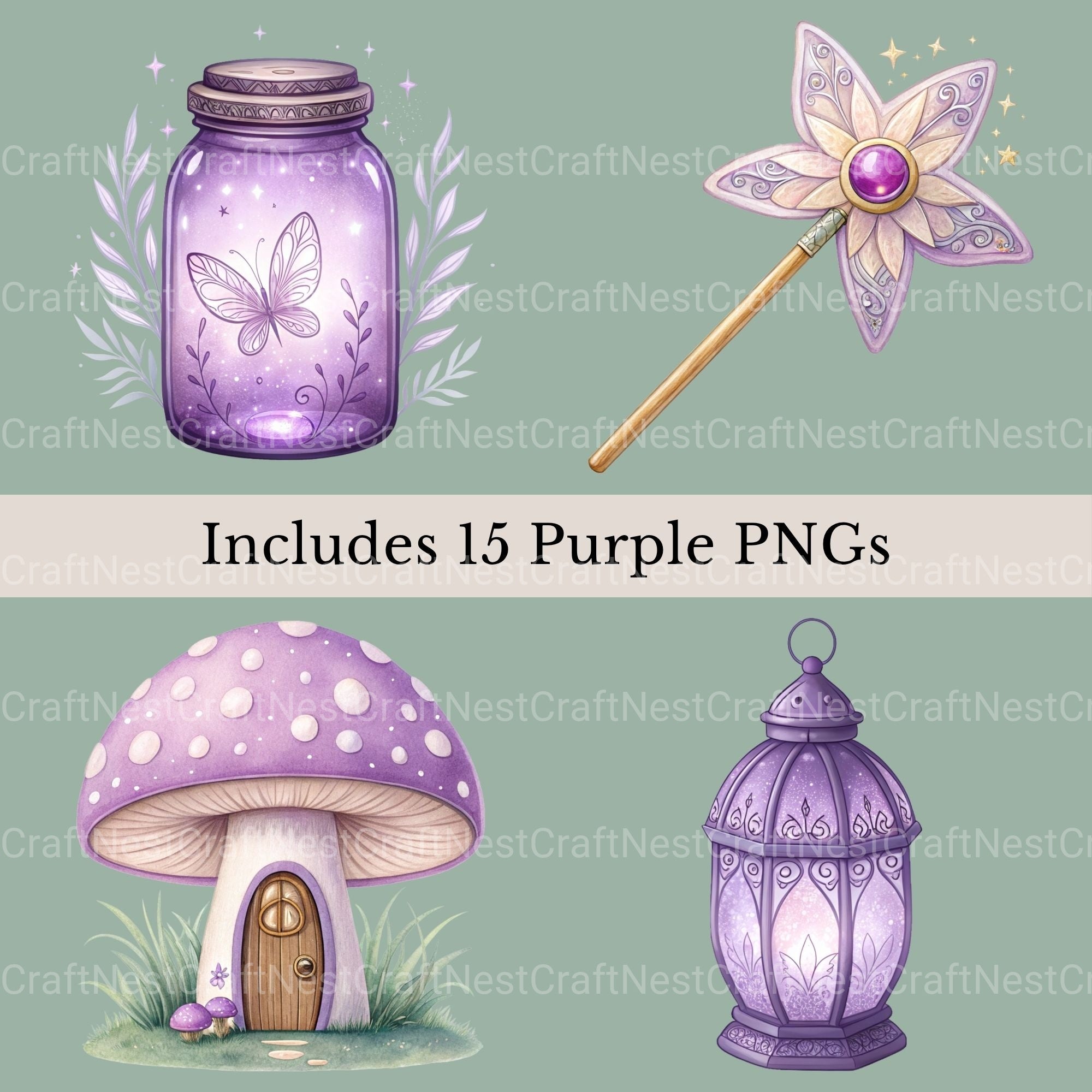 Fairy Purple Clipart Bundle - CraftNest - Digital Crafting and Art