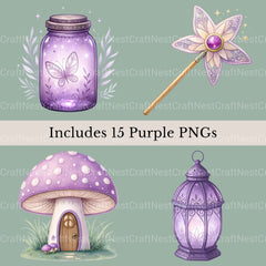 Fairy Purple Clipart Bundle - CraftNest - Digital Crafting and Art