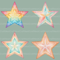 Boho Stars Clipart Bundle - CraftNest - Digital Crafting and Art