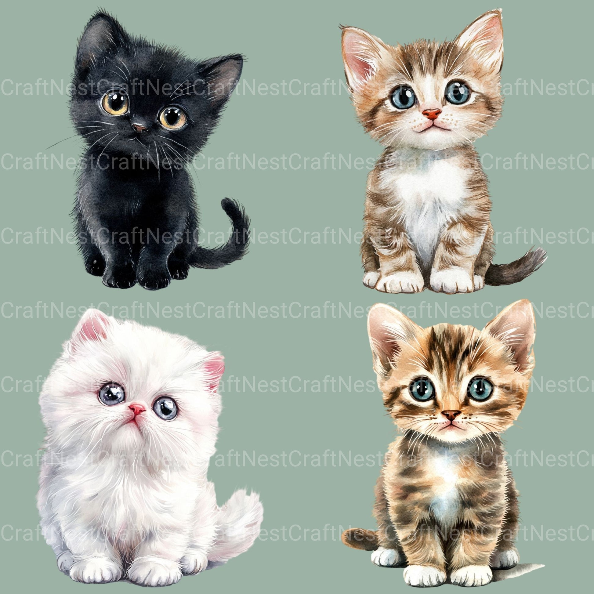 Kittens Clipart Bundle 3 - CraftNest - Digital Crafting and Art