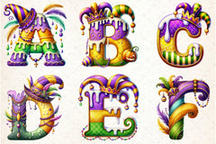 Mardi Gras Alphabet Clipart Bundle - CraftNest - Digital Crafting and Art