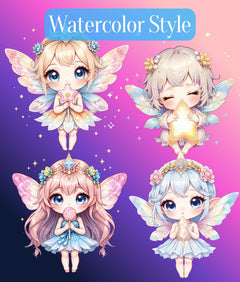 Kawaii Baby Celestial Fairy Clipart Bundle - CraftNest - Digital Crafting and Art